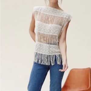 CALLAHAN Crochet Fringe TOP XS